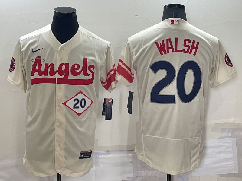 Men Los Angeles Angels 20 Walsh Cream City Edition Elite Nike 2022 MLB Jerseys